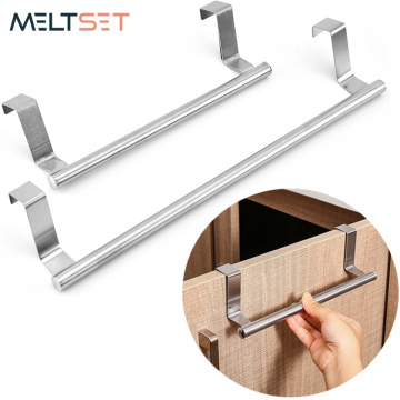 Stainless Steel Towel Rack Bathroom Towel Holder Stand Kitchen Cabinet Door Hanging Organizer Shelf Wall Mounted Towels Bar