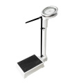 Height measuring stand with weighing scale