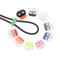 Hot New 10Pcs Transparent Plastic Stopper 4mm Hole Adjusting Button Cord Lock Bean Toggle Clip Sportswear Sewing Accessories