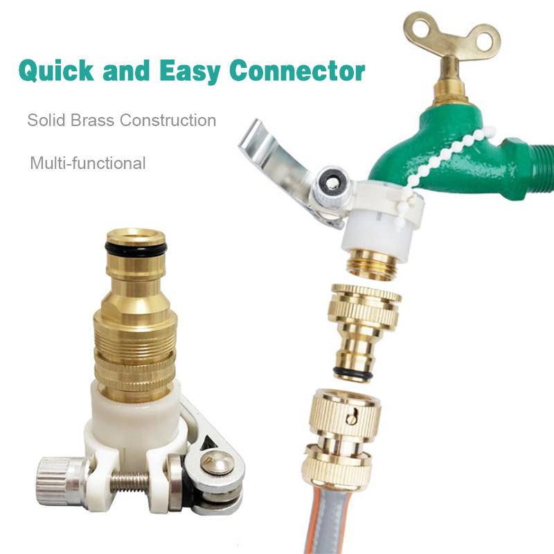 Universal 3-in-1 Brass Hose Tap Connectors Set