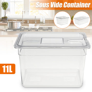 11L Sous Vide Container with Lid 11 Liter Water Tank Bath for Circulator Sous Vide Culinary Immersion Slow Cooker Cooking Tools
