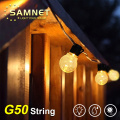 Outdoor Garland Street LED G50 Bulb Solar Energy String Light As Christmas Decoration Lamp For Home Indoor Holiday Lighting
