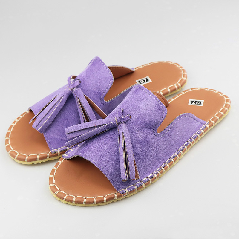 Women's sandals Beautiful Tassels Summer Shoes for Women Gladiator Flat Sandals Female Slides Mules Size 4.5-10.5