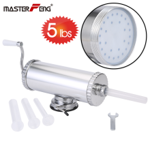 1.0kg /1.5kg /2.5kg homemade sausage maker meat stuffer with suction base and 4 sausage filling funnels