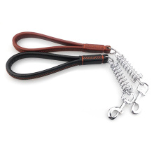 Short Dog Leash with Shock Absrber Short Pull Leather Dog Leashes