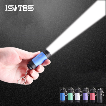 LED Mini Flashlight Key Chain Portable Torch Outdoors Waterproof Built-in Battery USB Rechargeable Hiking Camping Flashlights