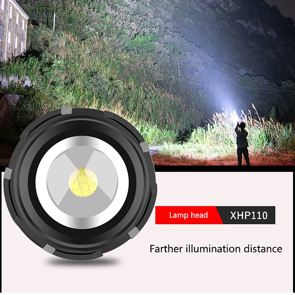 5000mAh Powerful XHP110 XHP90.3 LED Flashlight USB rechargeable torches tacticle flashlights COB lantern Waterproof Flash Lamp