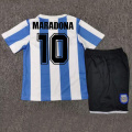 Maradona 10 Kids Retro Jersey 1986 Short Sleeve Vintage Fan T Shirts High Quality Women Men Tee Shirt Homme