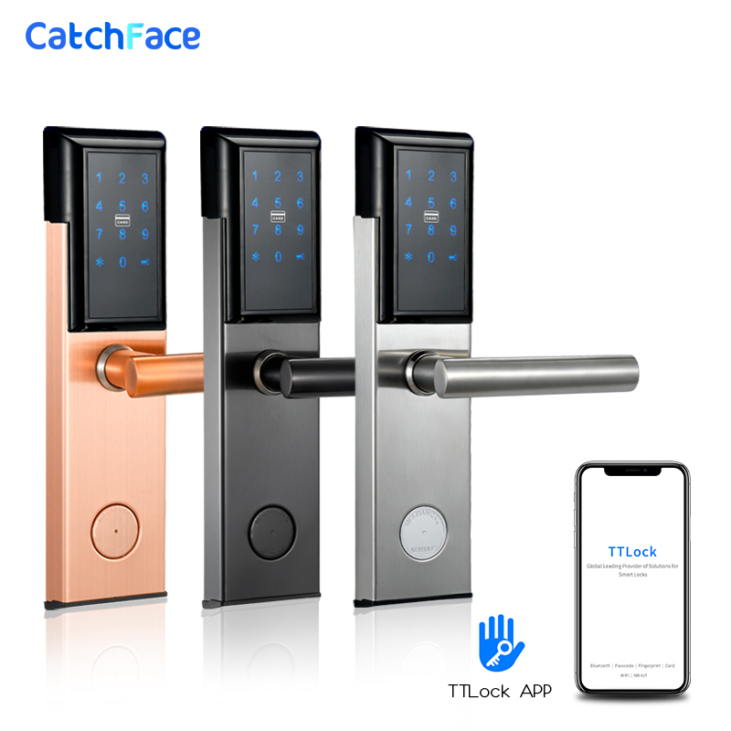 TTlock App Electronic Digital Door Lock Bluetooth Wifi Password Keypad Smart Lock Code Door Lock for Airbnb Apartment Gate Lock