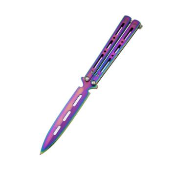 Practice Train Butterfly Balisong Knife Comb Trainer Dull Blade Flail Combat Fight