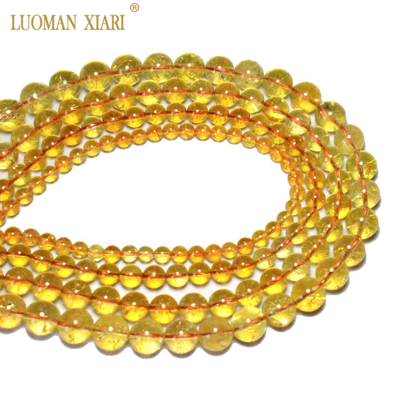 Wholesale AAA+ Natural Citrines Crystal Beads Yellow Quartz Natural Stone Beads For Jewelry Making Diy Necklace 6/ 8/10/12mm 15"