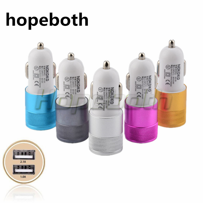 NOKOKO Best Metal Dual USB Port Car Charger Universal 12 Volt / 1 ~ 2 Amp for mobile phone Other smart products