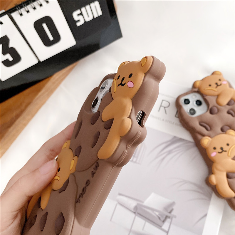 Cute Chocolate Cookies Siliocne Case For iphone 12 11 Pro Max 7 8 plus XR X XS max Cases SE 2020 Capas Funny Soft Phone Cover