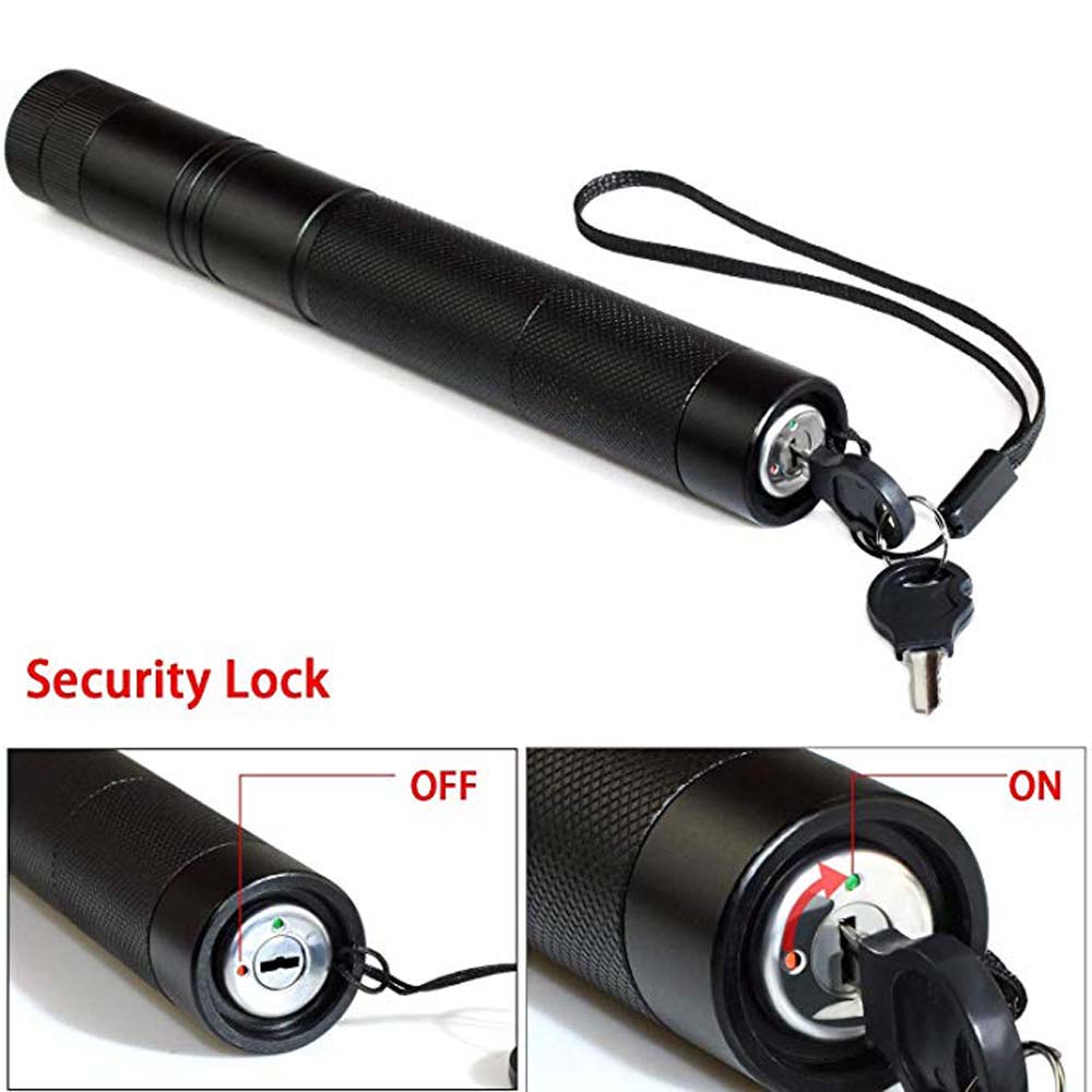 10000m 532nm Green Laser Sight laser pointer High Powerful Adjustable Focus Laser 303 +Charger+18650 Battery