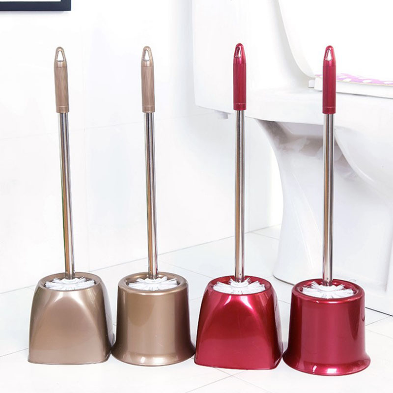 High quality Stainless Steel Long Handle Toilet Brush Set Creative Leaf Toilet Brush Holder