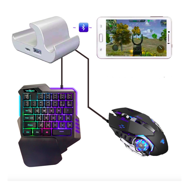 Mechanical One-handed Keyboard Game Left Hand With Support Gamer Keypad For iPhone Mobile Phone Tablet Ipad Laptop Keyboard