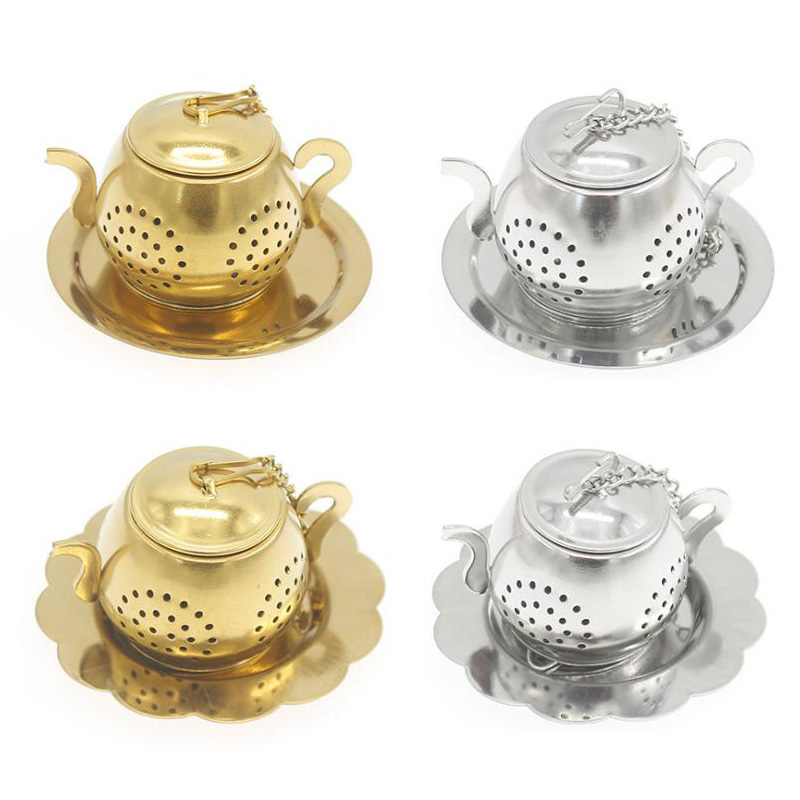 Stainless Steel Teapot Shape Tea Infuser Spice Flower Tea Strainer Herbal Filter Kitchen Teaware Accessories Tea Ball Teesieb