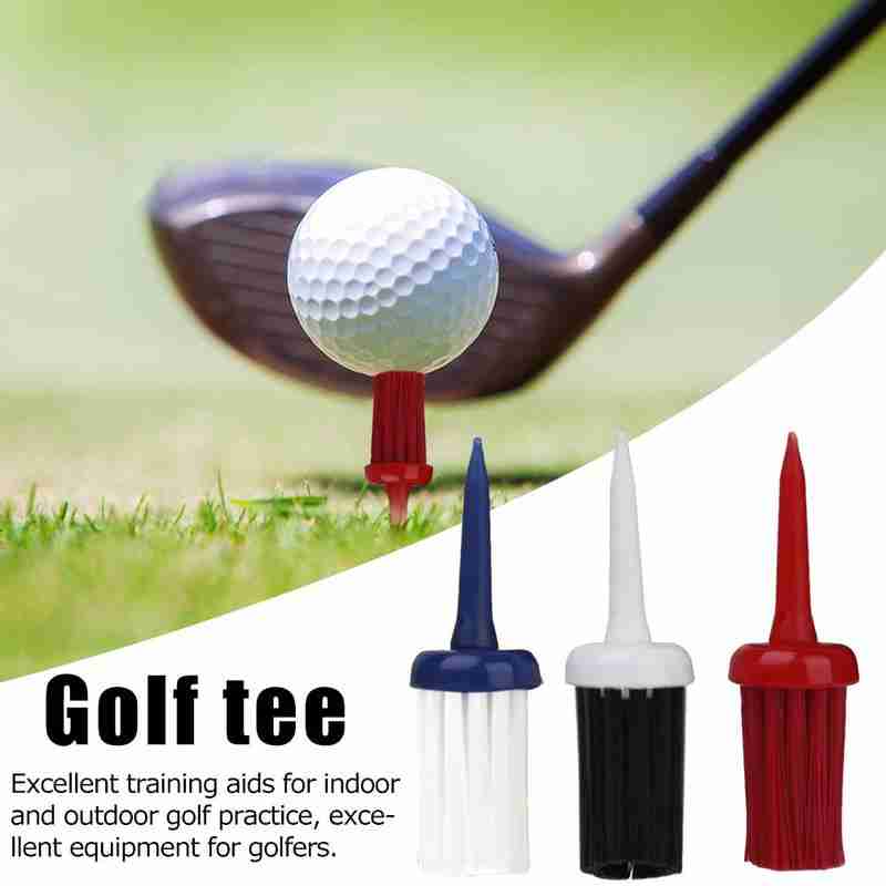 10Pcs/set Random Color Plastic Golf Tee Brush Portable Tee 52mm Brush Aids Golf Training Driver Golf L6A0