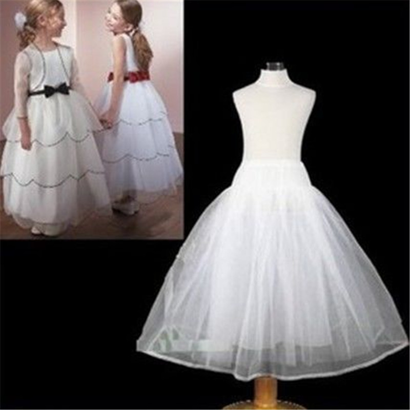 New Children Petticoats Wedding Bride Accessories Little Girls Crinoline White Kid Long Flower Girl Formal Dress Underskirt