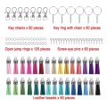 360Pcs Button Key Chain Key Ring Set DIY Handmade Key Hoisting Making Tassel Jewelry Accessories Claw Nail Split Ring