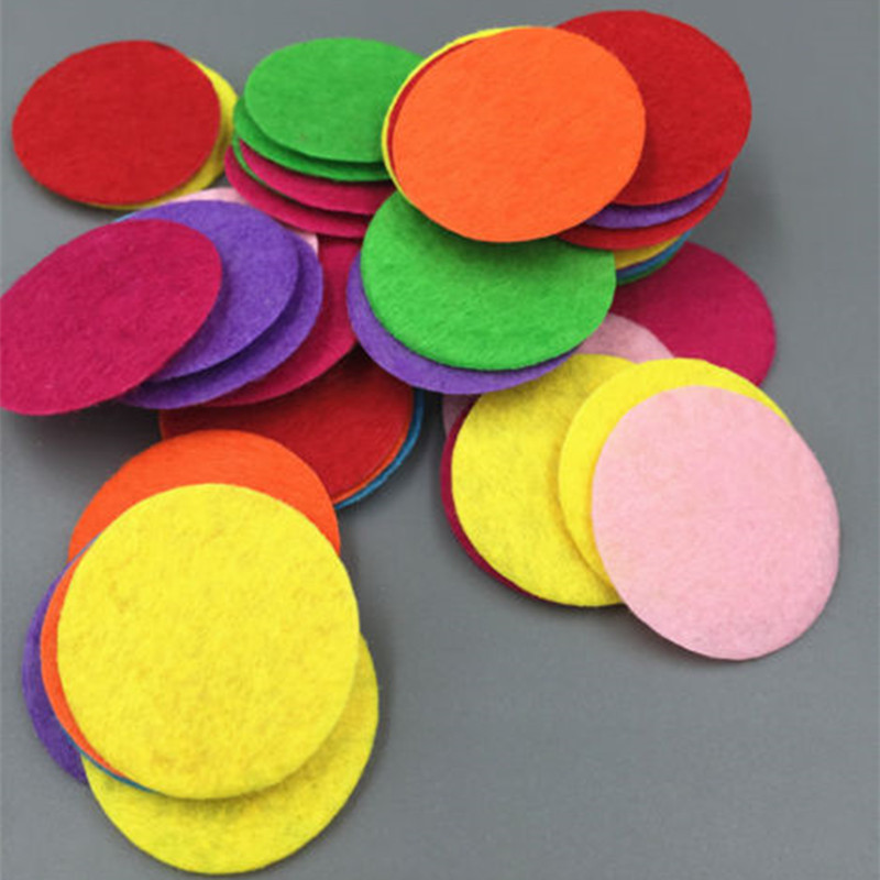 DIY 200PCS Mixed Colors Die Cut Felt Circle Appliques Cardmaking decoration 30mm