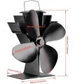 Home Aluminum Alloy 4 Blades Heat Powered Stove Fan Wood Log Burning Hanging Fireplace Blower Family Heat Powered Stove Fan