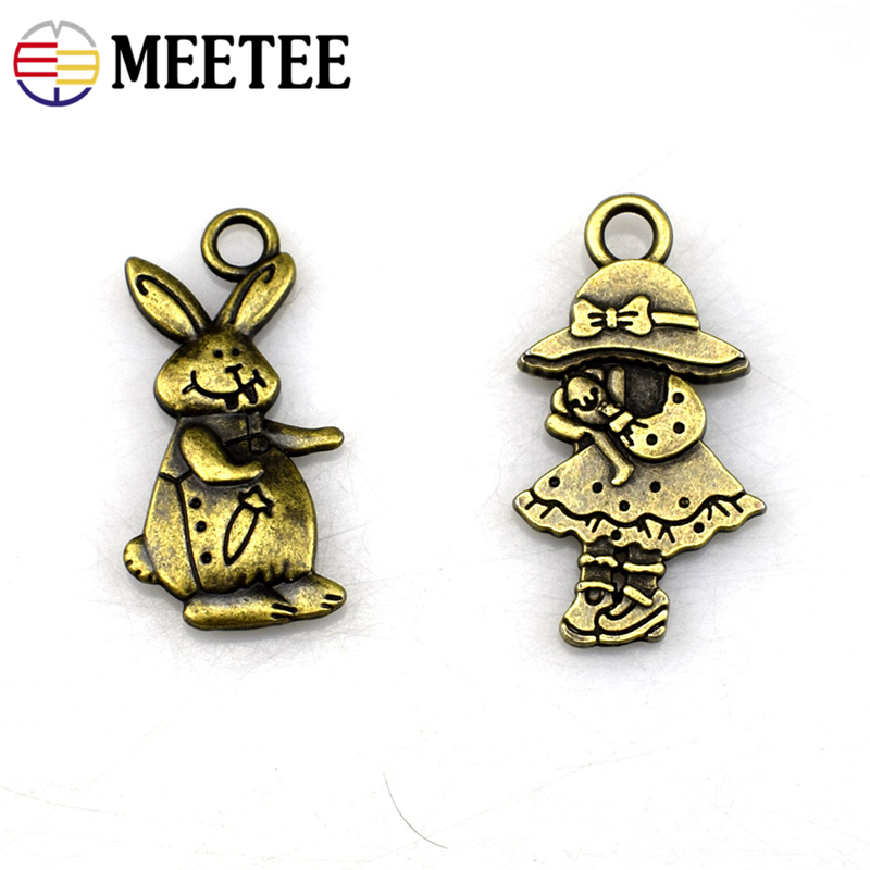 10pcs Meetee Antique Bronze Cartoon Zipper Head Alloy Pendant Hang DIY Zippers Puller Handmade for Garment Parts Accessory G6-2