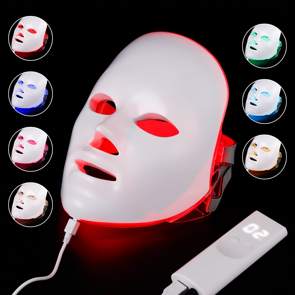 7 Colors Led Therapy Mask Light Face Mask Therapy Anti Acne Whitening Facial Mask Korean Skin Care Face Rejuvenation Home SPA