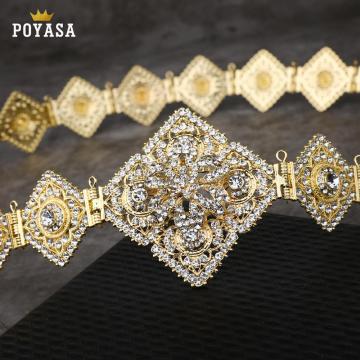 Hot selling Luxury gold color women belt chain metal waistband jewelry long adjustable length wedding caftan dress belt