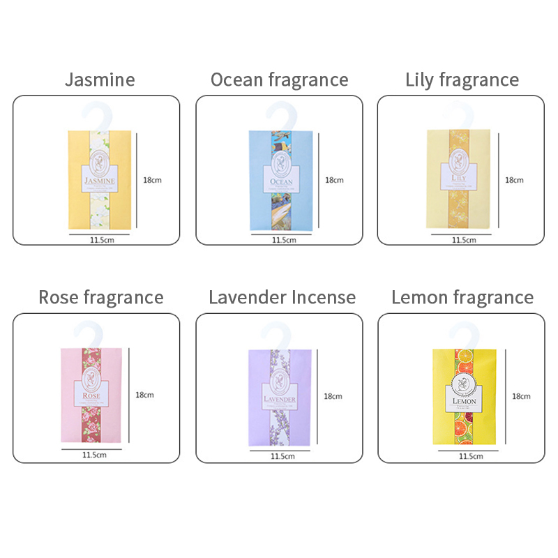 6 Scents Air Freshener Home Lavender Refresher Hanging Fragrant Sachet Wardrobe Aromatherapy Bag Anti-insect and Anti-mold