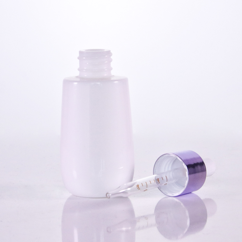 Special Shape Opal White Glass With Purple Caps2 Jpg