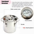 12L Distiller Alambic Moonshine Alcohol Still Stainless Copper DIY Home Brew Whisky Water Wine Essential Oil Brewing Boiler Kit