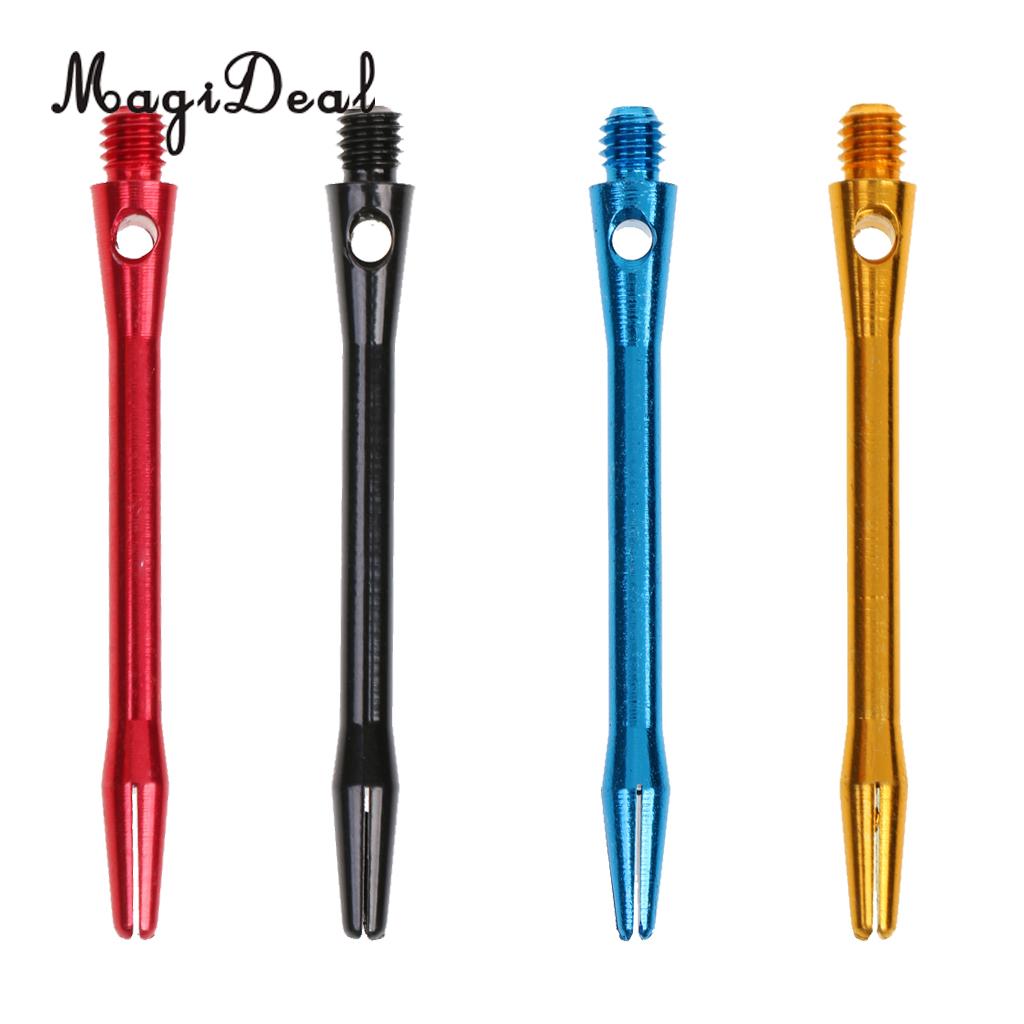 10Pcs/Pack 53mm 2BA Lightweight Shaft Thread Aluminium Alloy Re-Grooved Dart Shafts Replacement Parts Red /Black /Blue /Gold