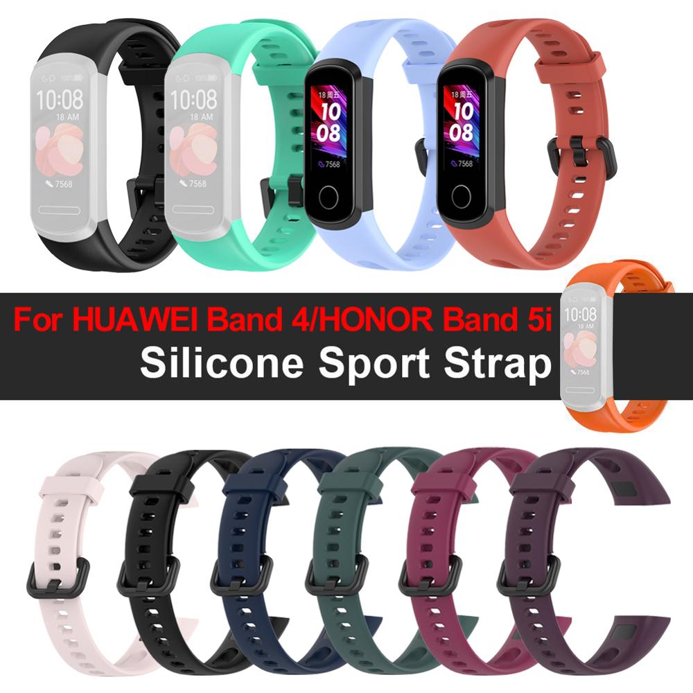 Soft Silicone Strap Buckle Replacement Watch Band Wrist Strap Sports Smart Watch Accessories For HUAWEI Band 4 Honor Band 5i