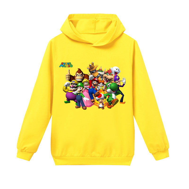 Super Mario Children Tops Kids Sweatshirt Clothes Hoodies Baby Boy Fashion Long Sleeve Shirts Girls Bros Game Cartoon