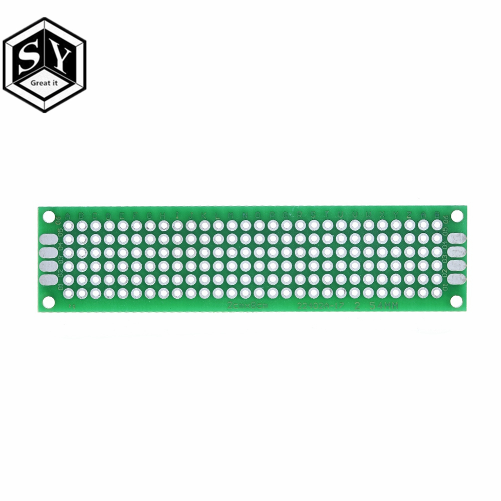 10PCS 2x8 cm double Side prototype pcb 2*8 panel Universal Board green