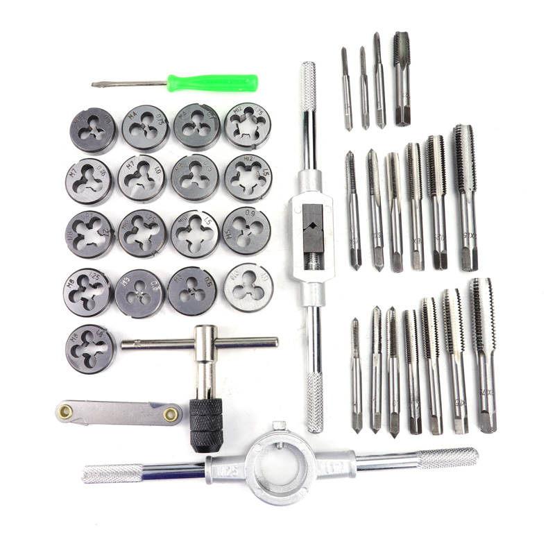 XCAN Tap and Die Set 20/31/32/40pcs Screw Thread Plug Taps Wrench Die Alloy Steel Hand Tapping Tools Screw Tap Die