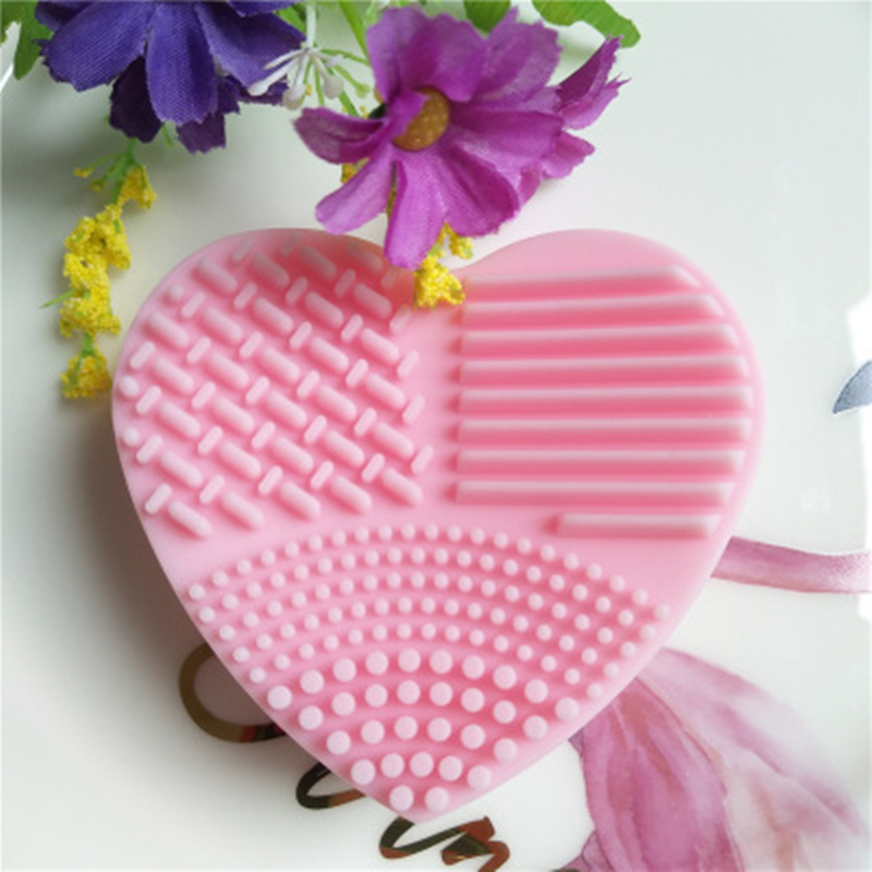 1 Piece Silicone Makeup Brush Cleaning Makeup Brushes Cleaner Heart Glove Cosmetic Brush Cleaning Mat Portable Washing Tools