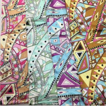 Color geometric pattern printing satin fabric used in luggage lining, work clothes decoration cloth cushion DIY fabric