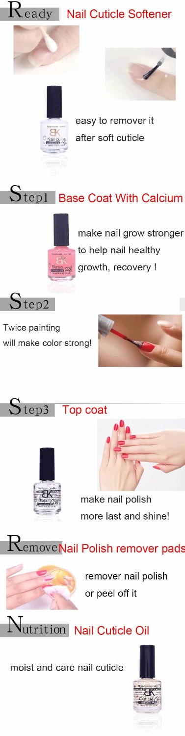 18ml BK nail care top base coat nail polish cuticle oil and softener