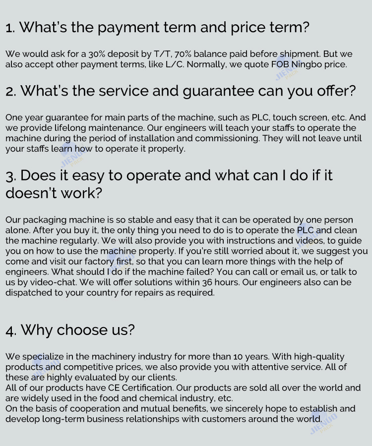 JIENUO  FAQ
