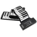 88 Keys MIDI 128 Tones Electronic Organ Roll Up Folding Piano Built-in Speaker for Kids Support Multi-language