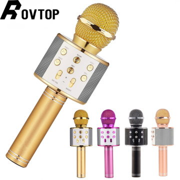 WS 858 wireless USB microphone professional condenser karaoke mic bluetooth stand radio mikrofon studio recording studio WS858