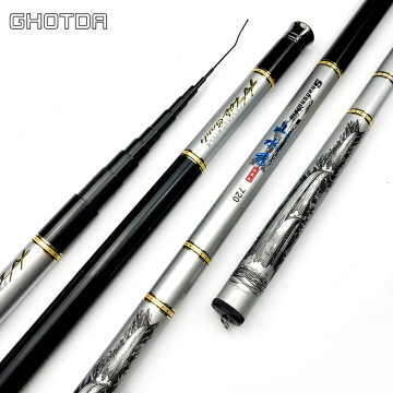 GHOTDA Telescopic Fishing Rod High Quality Carbon Fiber 2.7m-7.2m Stream Rod Ultra Light Hard Travel Carp Fishing Pole