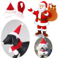 2019 New Pet Cat Dog Puppy Santa Hat Scarf Set Christmas Xmas Holiday 2Pcs Outfits Apparel US Stock