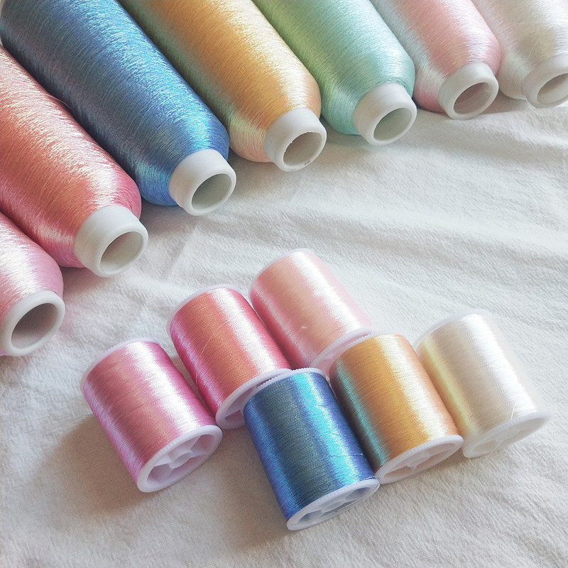 1 Roll Overlocking Sewing Machine Line Thread Waxed Polyester Cord 150D Golden Silver Sewing Silk Thread For Embroidery