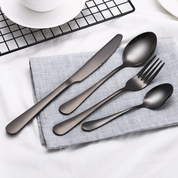 Wholesale Black Cutlery Set Stainless Steel Dinnerware Tableware Silverware Sets Dinner Knife and Fork forks knives spoons