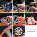 1x Car Wheel Rims Rubber Protector Tyre Stying Moulding Sticker Pink 8M Waterproof Decoration Strip For SUV Bus Van Truck