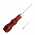 2PC Wooden Handle Awl Positioning Drill Tools Leather Hole Puncher Stitching DIY Tailor Sewing Needles Shoe repair tool