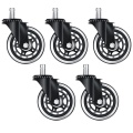 5Pcs Office Chair Caster Wheels Replacement 2.5 Inch Office Chair Wheels Soft Rubber Wheel Furniture Hardware(11X22)